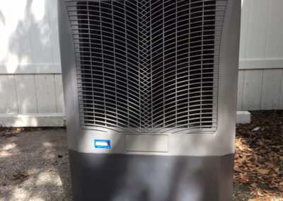 Portable outdoor air cooler on patio.