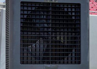 Large portable cooler on stadium field