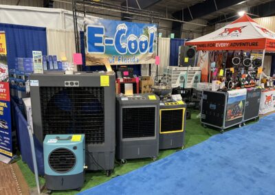 Cooling equipment display at trade show booth.